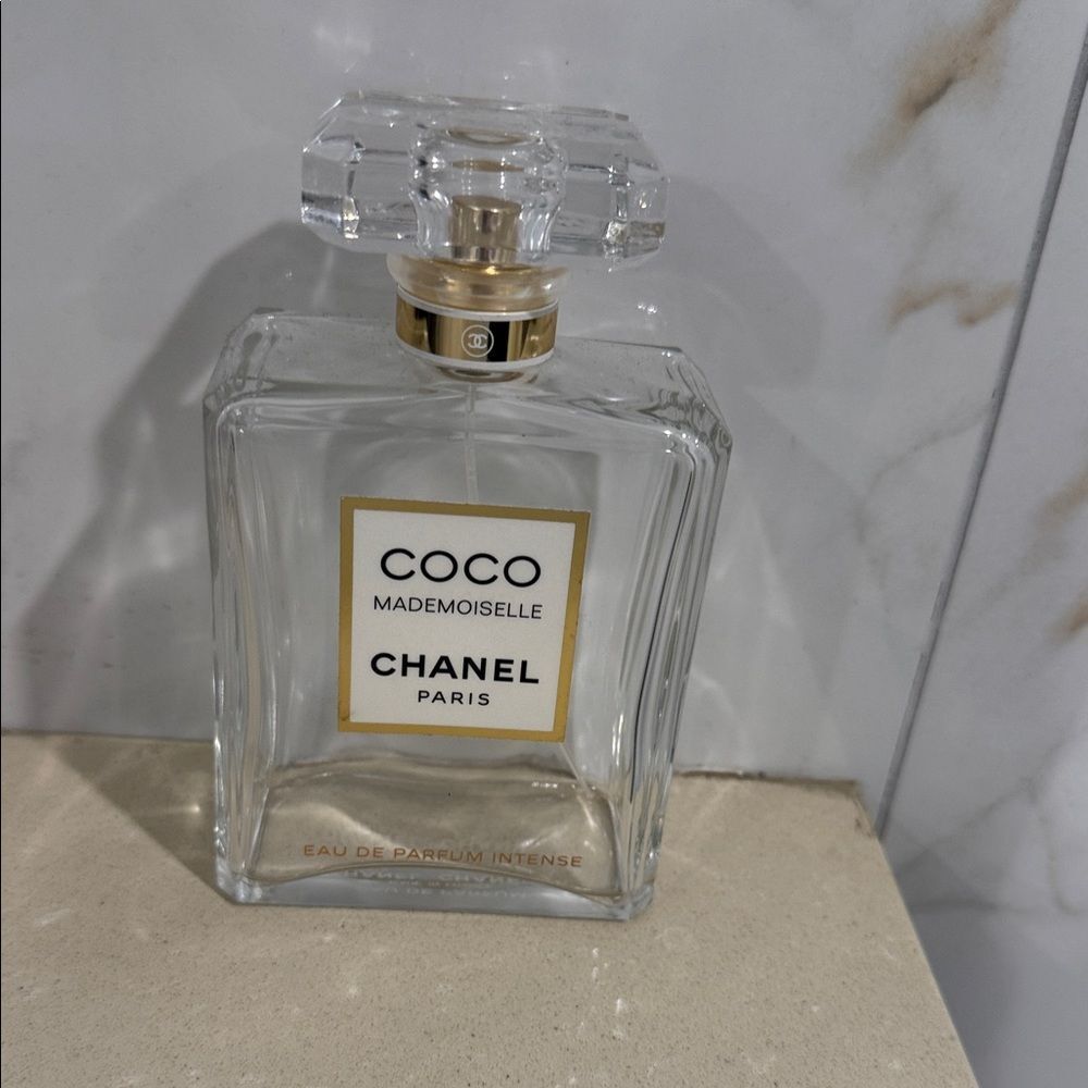 CHANEL Coco Mademoiselle Perfume Bottle with Gold Accents
